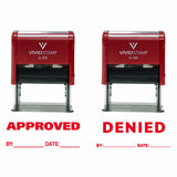 Approved / Denied By Date Self Inking Rubber Stamp - 2 Pack