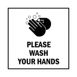 Signs ByLITA Square Please Wash Your Hands Sign with Adhesive Tape, Mounts On Any Surface, Weather Resistant, Indoor/Outdoor Use