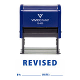 Revised By Date Self Inking Rubber Stamp