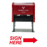 SIGN HERE Self Inking Rubber Stamp