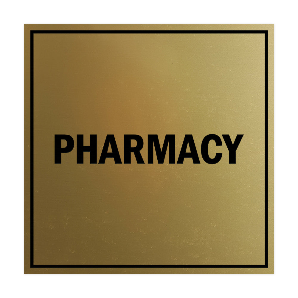 Signs ByLITA Square Pharmacy Sign with Adhesive Tape, Mounts On Any Surface, Weather Resistant, Indoor/Outdoor Use