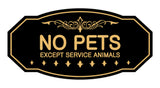 Victorian No Pets Except Service Animals Sign