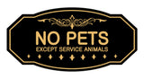 Victorian No Pets Except Service Animals Sign