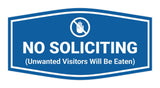 Fancy No Soliciting (Unwanted Visitors Will Be Eaten) Wall or Door Sign