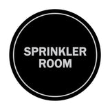 Black / Silver Signs ByLITA Circle Sprinkler Room Sign