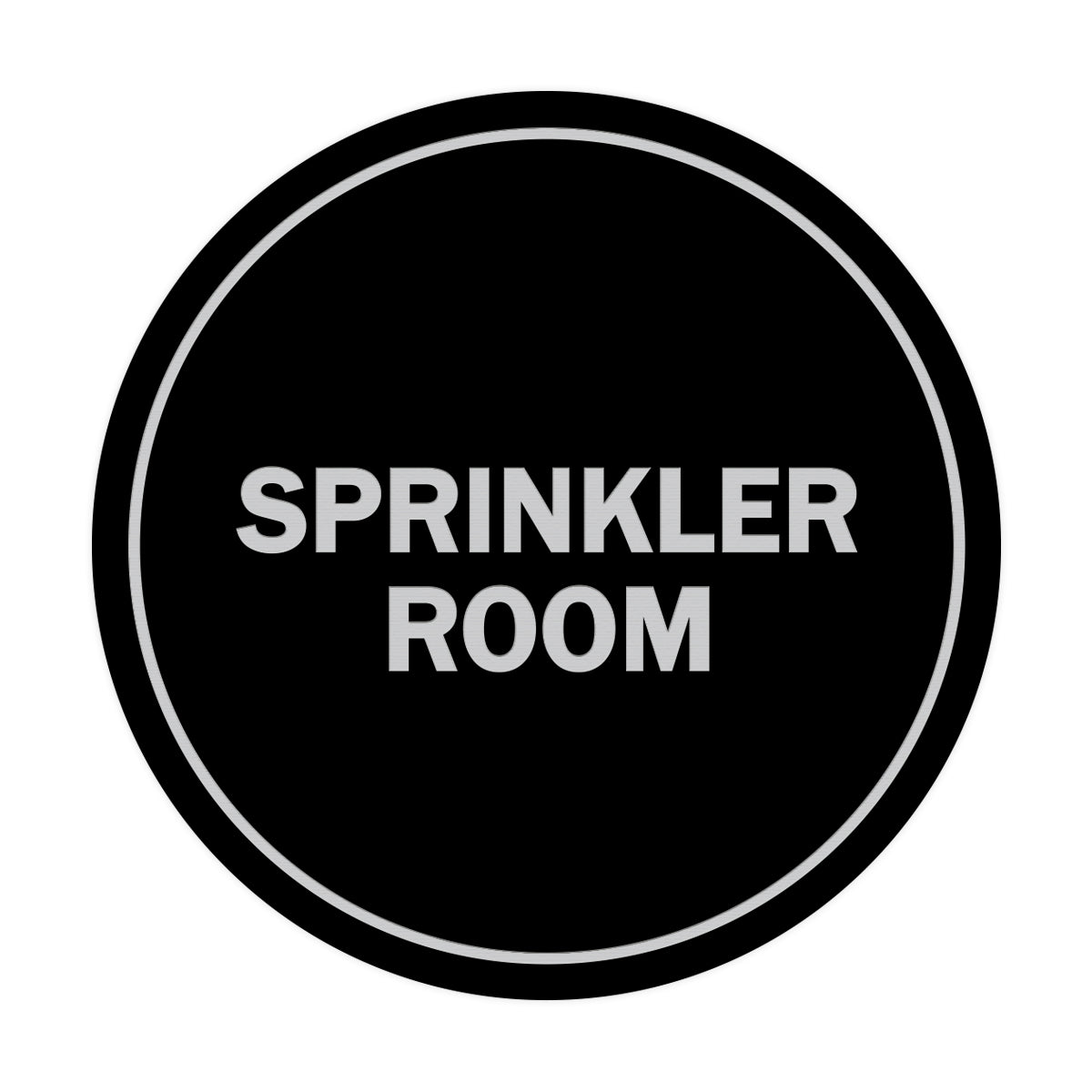 Black / Silver Signs ByLITA Circle Sprinkler Room Sign