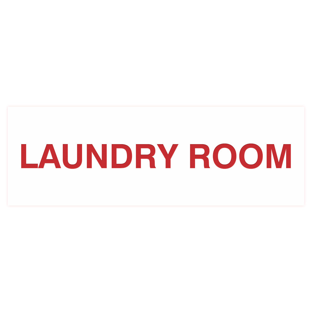 White / Red Basic Laundry Room Door / Wall Sign