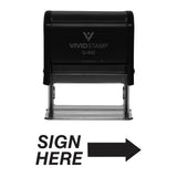 SIGN HERE Self Inking Rubber Stamp