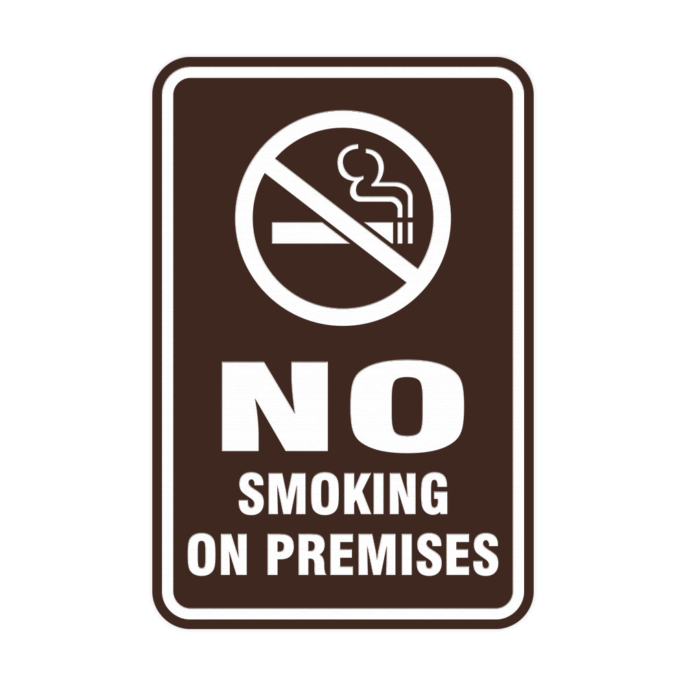 Portrait Round No Smoking On Premises Sign