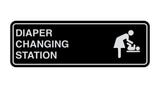 Black / Silver Signs ByLITA Standard Diapers Changing Station Sign