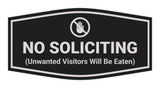 Fancy No Soliciting (Unwanted Visitors Will Be Eaten) Wall or Door Sign