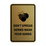 Portrait Round Don'T Spread Germs Wash Your Hands Sign