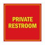 Signs ByLITA Square Private Restroom Sign with Adhesive Tape, Mounts On Any Surface, Weather Resistant, Indoor/Outdoor Use