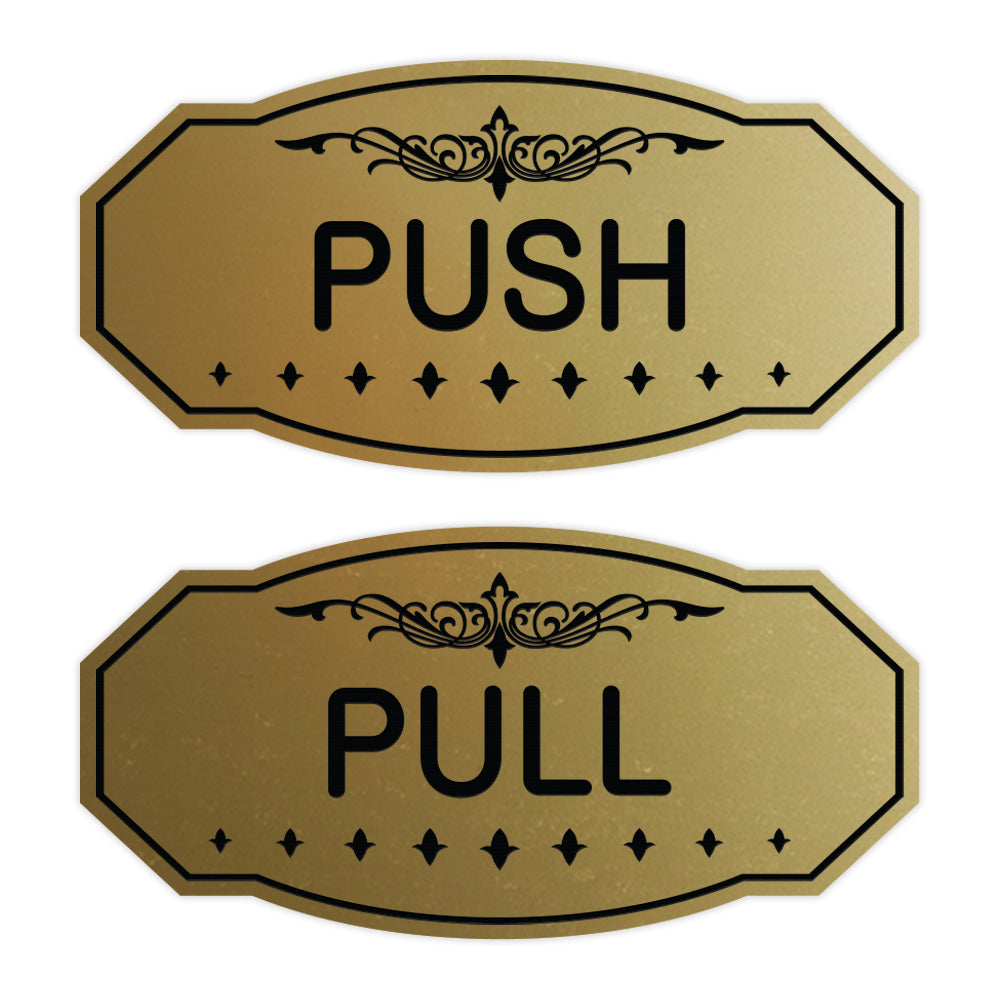 Victorian Push Pull Sign Set
