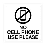 Signs ByLITA Square No Cell Phone Use Please Sign with Adhesive Tape, Mounts On Any Surface, Weather Resistant, Indoor/Outdoor Use