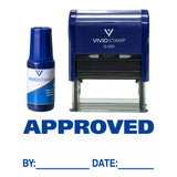 Approved By Date Self Inking Rubber Stamp Combo With Refill