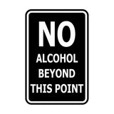 Portrait Round No Alcohol Beyond This Point Sign