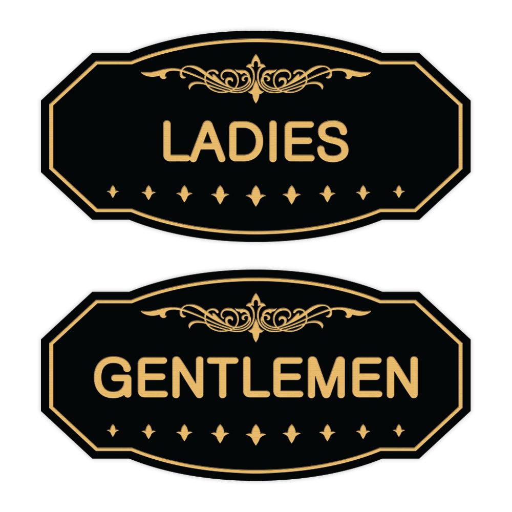 Victorian Ladies And Gents Sign Set