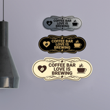 Designer Coffee Bar Love is Brewing Wall or Door Sign