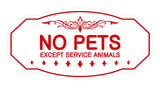 Victorian No Pets Except Service Animals Sign