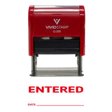 Entered With Date Line Self Inking Rubber Stamp