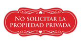 Signs ByLITA Designer Spanish No solicitar la propiedad privada Sign
