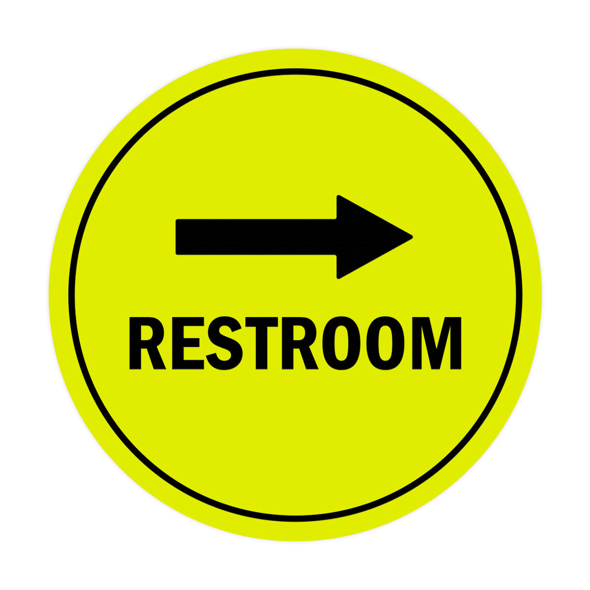 Signs ByLITA Circle Restroom Right Arrow Sign