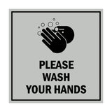 Signs ByLITA Square Please Wash Your Hands Sign with Adhesive Tape, Mounts On Any Surface, Weather Resistant, Indoor/Outdoor Use