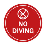 Signs ByLITA Circle No Diving Sign with Adhesive Tape, Mounts On Any Surface, Weather Resistant, Indoor/Outdoor Use