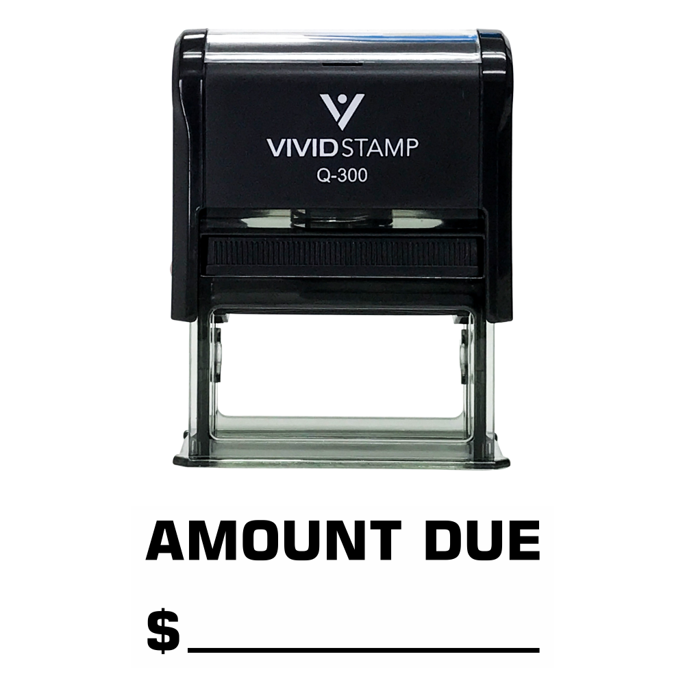 Amount Due Self Inking Rubber Stamp
