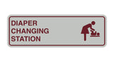 Light Grey / Burgundy Signs ByLITA Standard Diapers Changing Station Sign