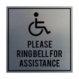 Signs ByLITA Square please ring bell for assistance Sign