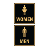 Signs ByLITA Square men women sign set with Adhesive Tape, Mounts On Any Surface, Weather Resistant, Indoor/Outdoor Use