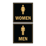 Signs ByLITA Square men women sign set with Adhesive Tape, Mounts On Any Surface, Weather Resistant, Indoor/Outdoor Use