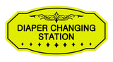 Yellow / Black Victorian Diaper Changing Station Sign