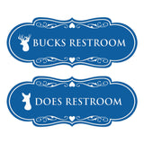 Designer Bucks and Does Novelty Restroom Signs (Set of 2) Wall or Door Sign