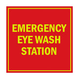 Signs ByLITA Square Emergency Eye Wash Station Sign with Adhesive Tape, Mounts On Any Surface, Weather Resistant, Indoor/Outdoor Use