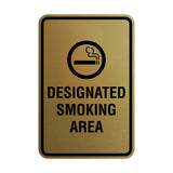 Portrait Round Designated Smoking Area Sign