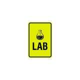 Portrait Round Lab Sign With Adhesive Tape, Mounts On Any Surface