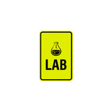 Portrait Round Lab Sign With Adhesive Tape, Mounts On Any Surface
