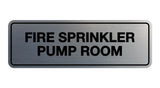 Brushed Silver Signs ByLITA Standard Fire Sprinkler Pump Room Sign