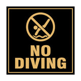 Signs ByLITA Square No Diving Sign with Adhesive Tape, Mounts On Any Surface, Weather Resistant, Indoor/Outdoor Use