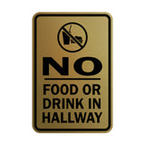 Portrait Round No Food Or Drink In Hallway Sign