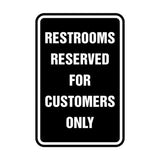 Portrait Round Restrooms Reserved For Customers Only Sign