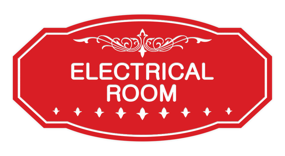 Red Victorian Electrical Room Sign
