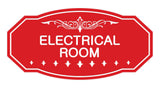 Red Victorian Electrical Room Sign