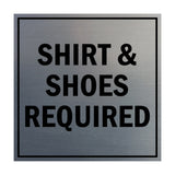 Signs ByLITA Square Shirt & Shoes Required Sign with Adhesive Tape, Mounts On Any Surface, Weather Resistant, Indoor/Outdoor Use