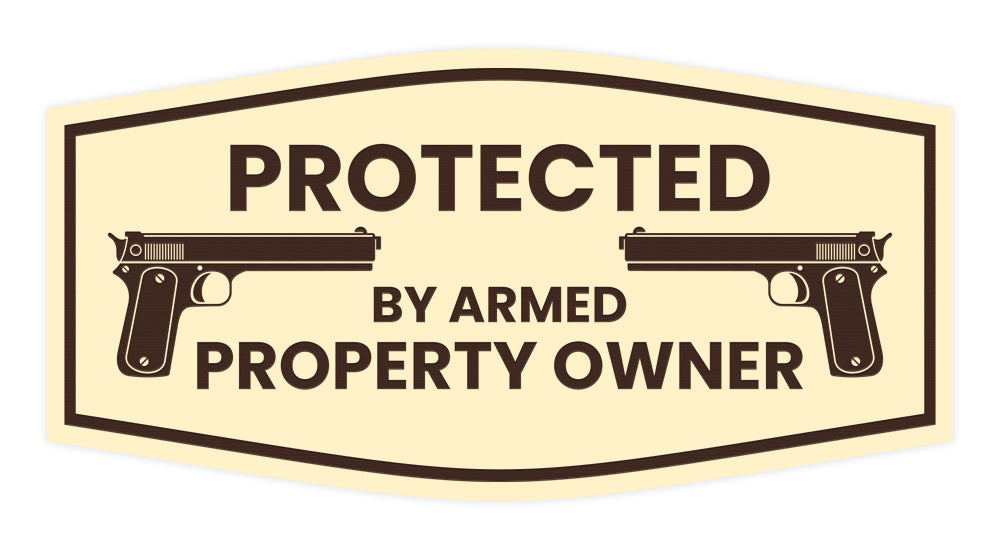 Fancy Protected By Armed Property Owner Wall or Door Sign