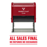 All Sales Final No Refunds No Exchanges Self Inking Rubber Stamp