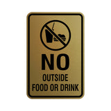 Portrait Round No Outside Food Or Drink Sign